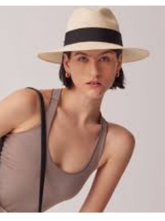 Cuyana Accessories - Cuyana Straw Ecuador Straw Hat with Black Band Natural